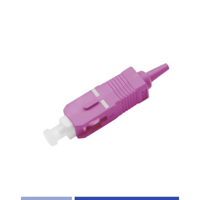 شراء OM4 موصلات الألياف متعددة الأوضاع SC UPC Simplex 0.9mm خسارة إدراج منخفضة التصنيع عبر الإنترنت