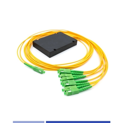 شراء 1x8 ألياف ضوئية PLC القسمة ABS مربع SC/APC وضع واحد 2.0mm مقاومة للتآكل التصنيع عبر الإنترنت