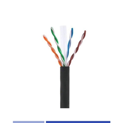 شراء UTP خارجية Cat6 كابل 23AWG النحاس الصلب 4 زوج PE سترة أسود 305Mtr التصنيع عبر الإنترنت
