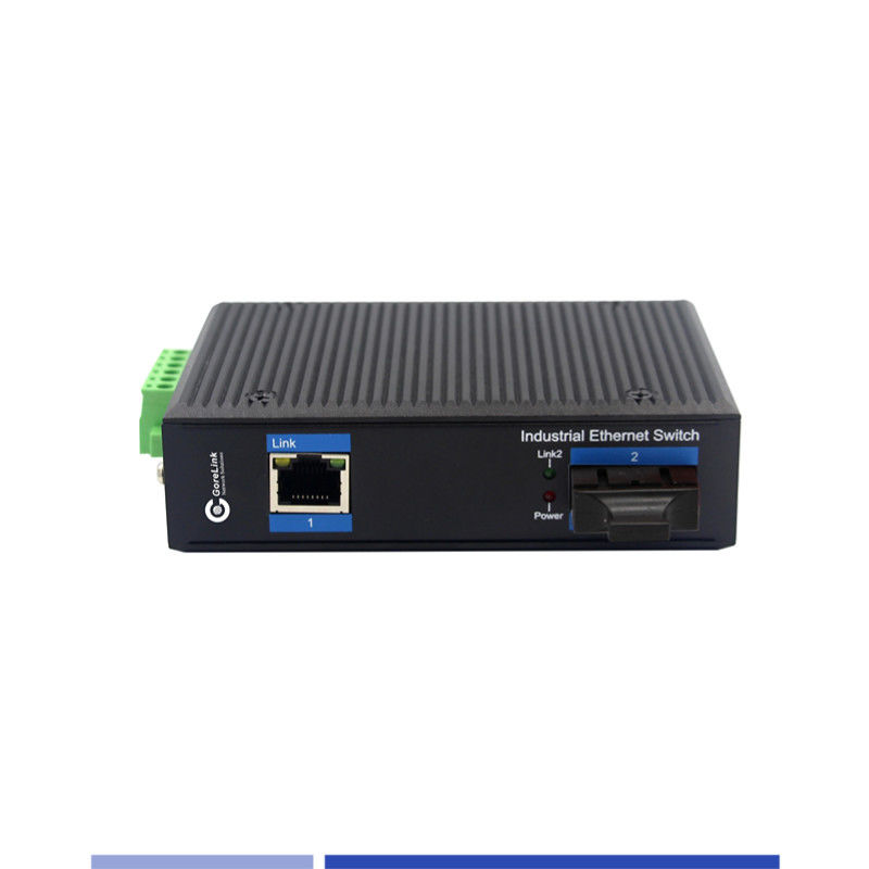 محول الألياف الإعلامية الصناعية 10/100/1000M مع منفذين RJ45 وضع واحد ...