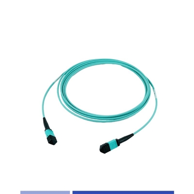 24 خيط MTP® سلك التصحيح الألياف البصرية الإناث OM3 كابل التصحيح متعدد الأوضاع 3m نوع A OFNP