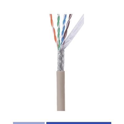 كابل الشبكة 23AWG كابل شبكة SFTP النحاس الصلب 4 زوج رمادي 305Mtr