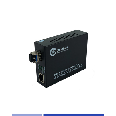 محول الألياف الإعلامية 10/100/1000Mbps وضع واحد SMF 1310nm فتحة SFP مزدوجة 40KM